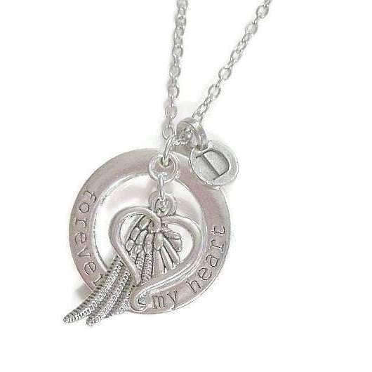 FOREVER in MY HEART Initial Memory necklace, 24 inch Unisex