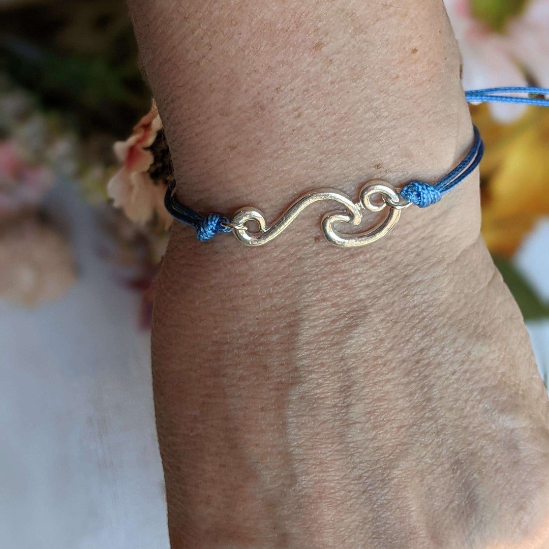 Ocean Wave Waxed Cord surfer Bracelet