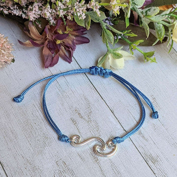 Ocean Wave Waxed Cord surfer Bracelet