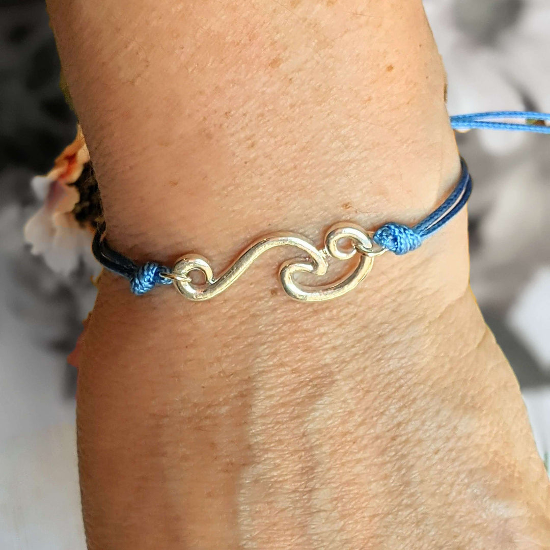 Ocean Wave Waxed Cord surfer Bracelet