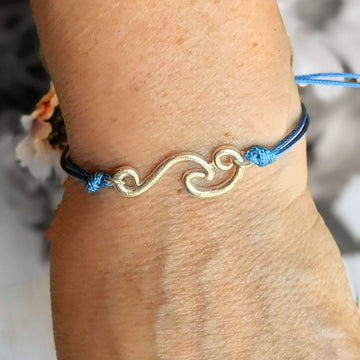 Ocean Wave Waxed Cord surfer Bracelet