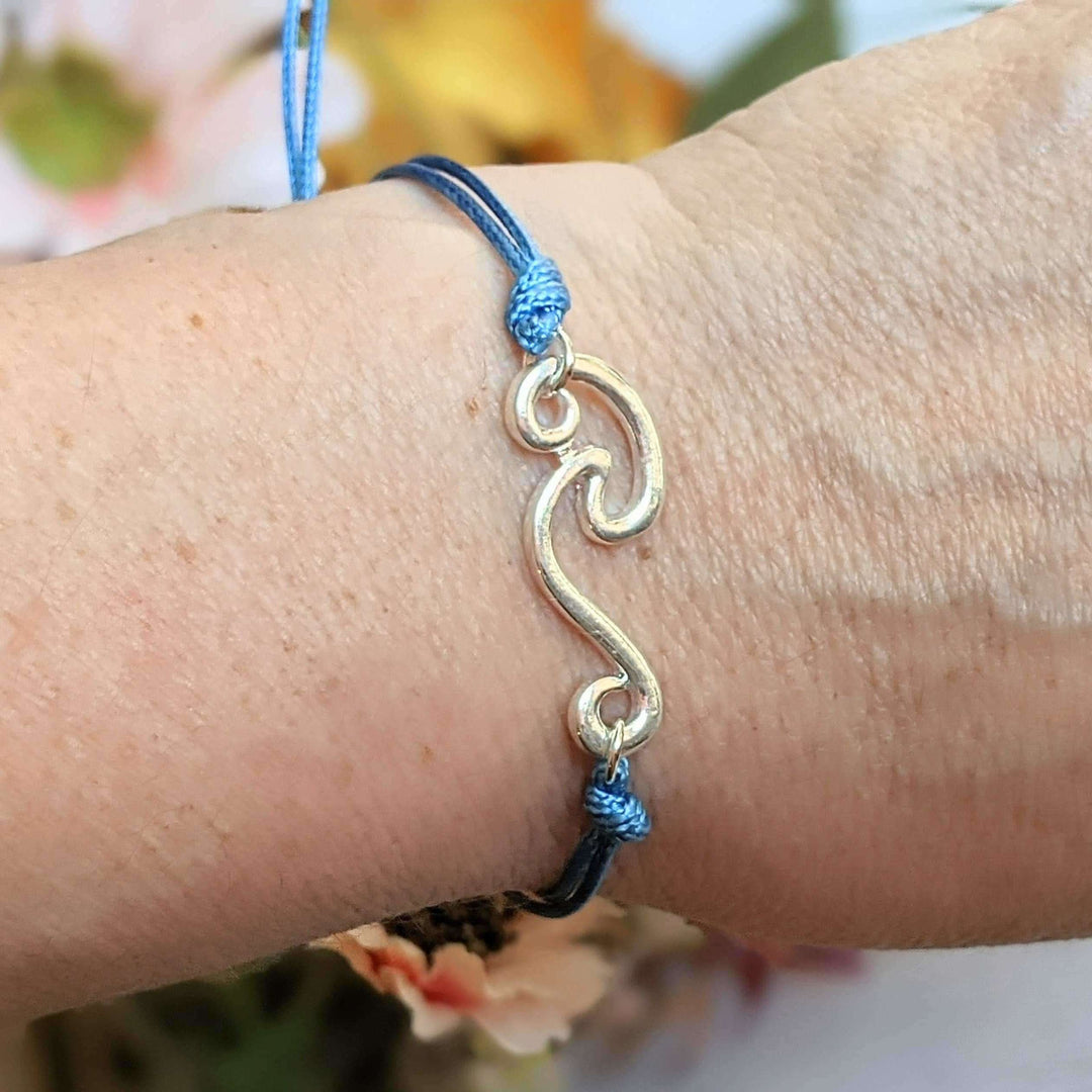 Ocean Wave Waxed Cord surfer Bracelet