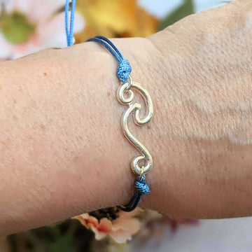 Ocean Wave Waxed Cord surfer Bracelet