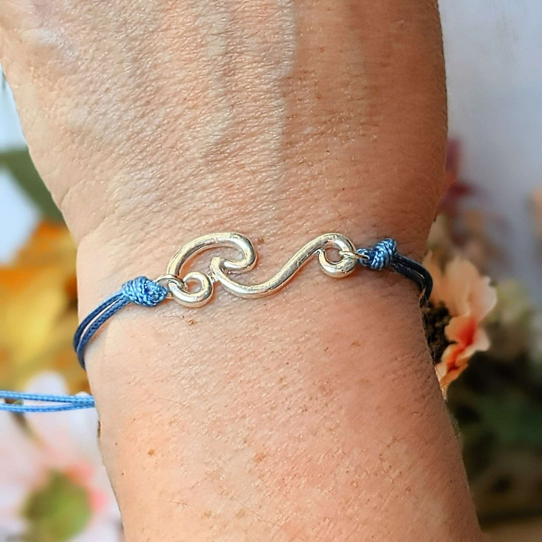 Ocean Wave Waxed Cord surfer Bracelet