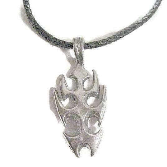 Tribal Pendant Men's Leather necklace, approx 20 inch
