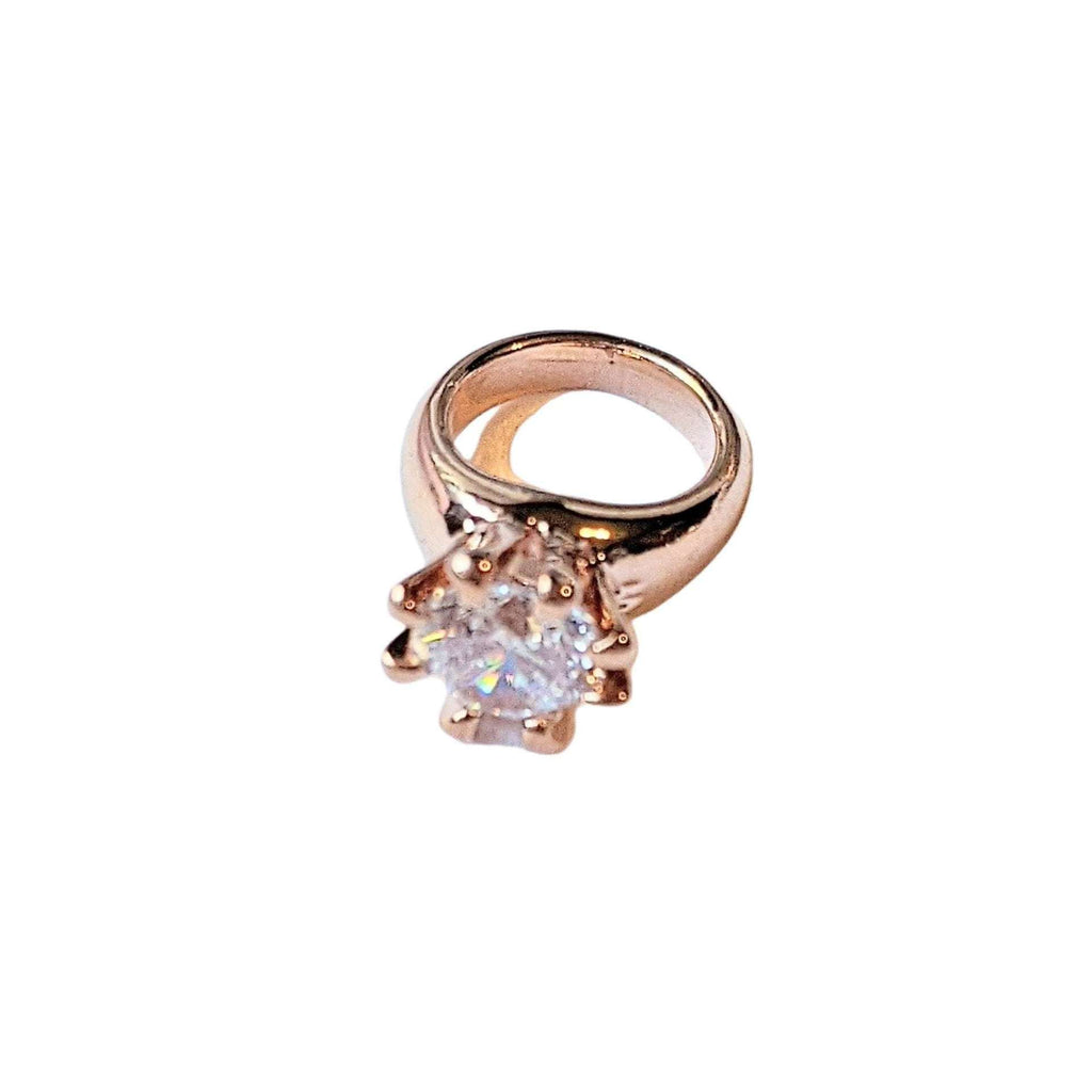 Rose-Gold CZ Mini Solitaire Ring Charm