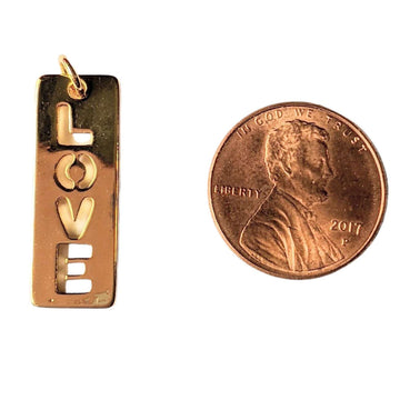 Gold Love Tag Pendant