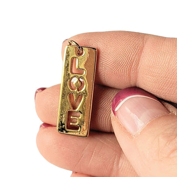 Gold Love Tag Pendant