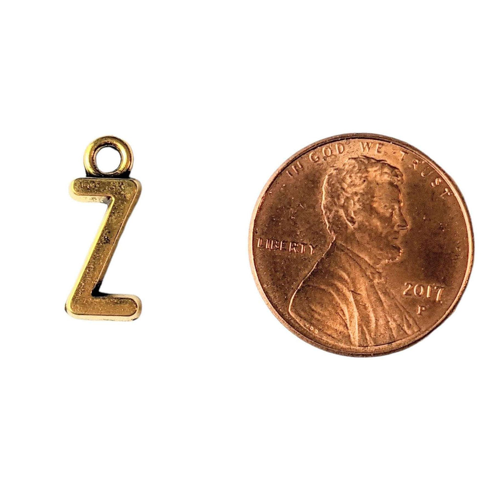 Gold Initial Charm - Letter Z