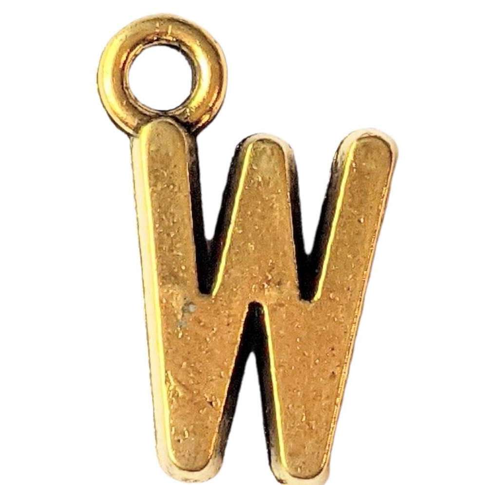 Gold Initial Charm - Letter W