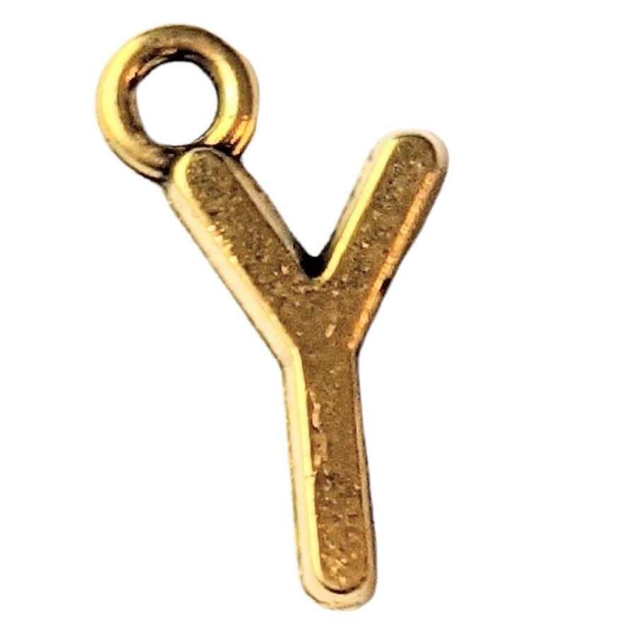 Gold Initial Charm - Letter Y