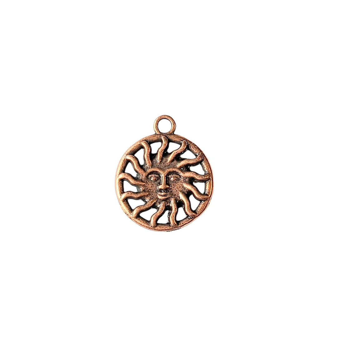 Antique Copper Celestial Sun Charm