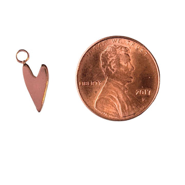 Rose-Gold Flat Heart Charm
