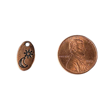 Antique Copper Sun Moon Charm