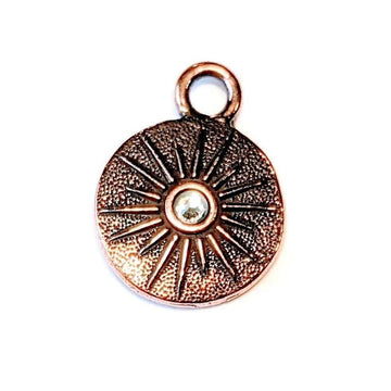 Antique Copper TierraCast® Crescent Moon Face Charm