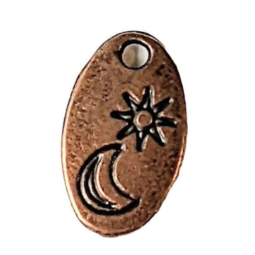 Antique Copper Sun Moon Charm