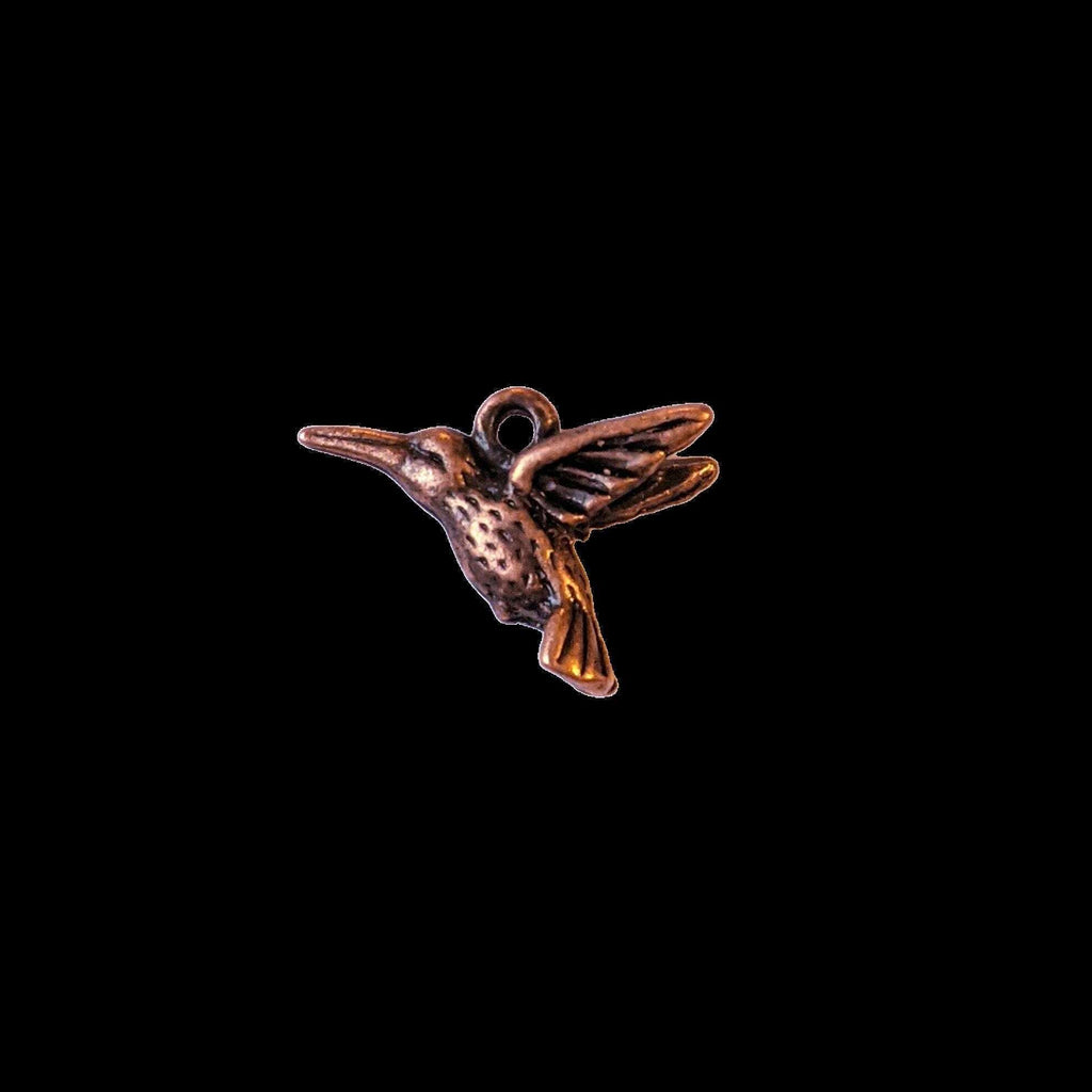Antique Copper Hummingbird Charm