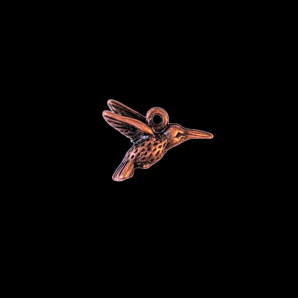 Antique Copper Hummingbird Charm