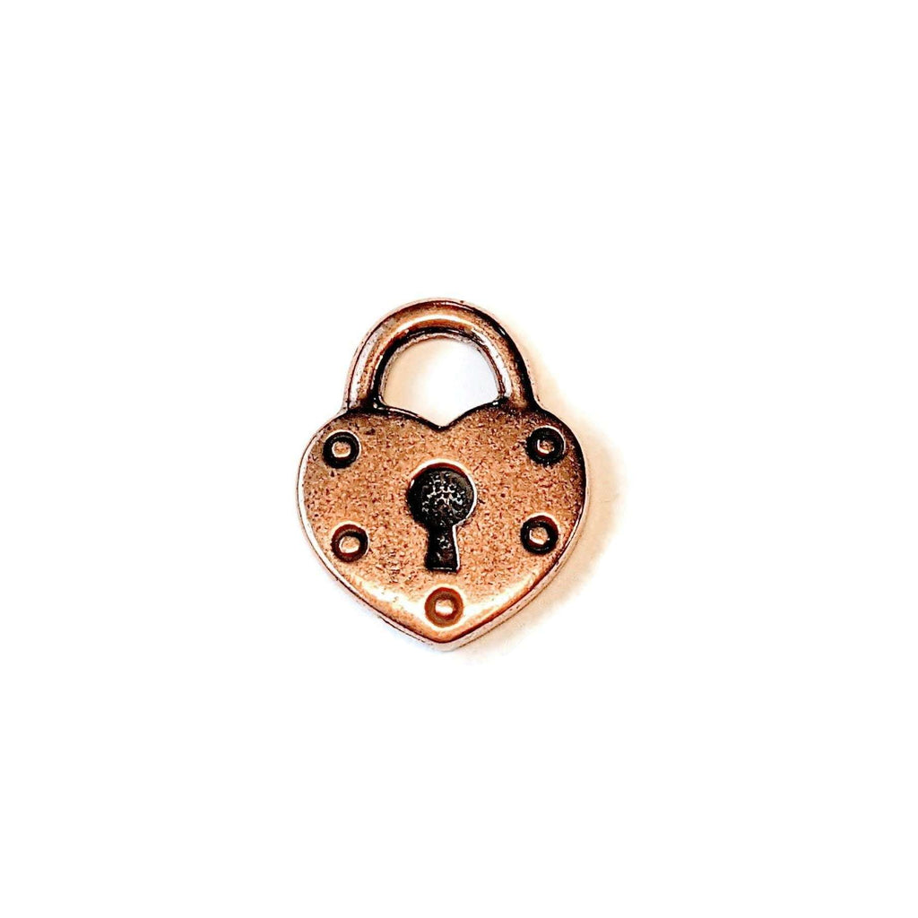 Antique Copper Heart Lock TierraCast®Charm