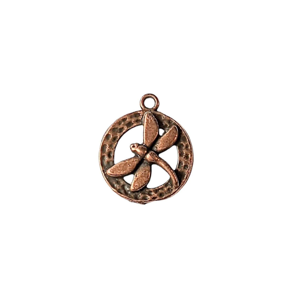 Antique Copper Dragonfly Charm IV