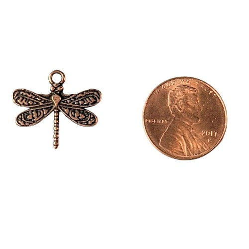 Antique Copper Dragonfly Charm III