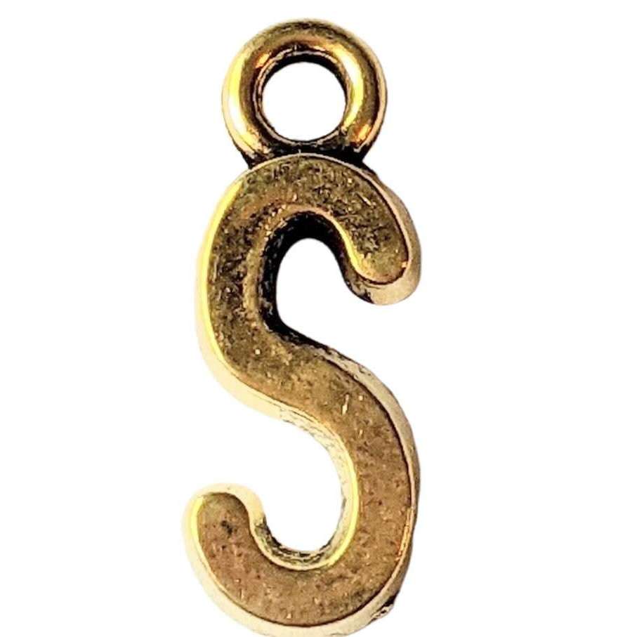 Gold Initial Charm - Letter S