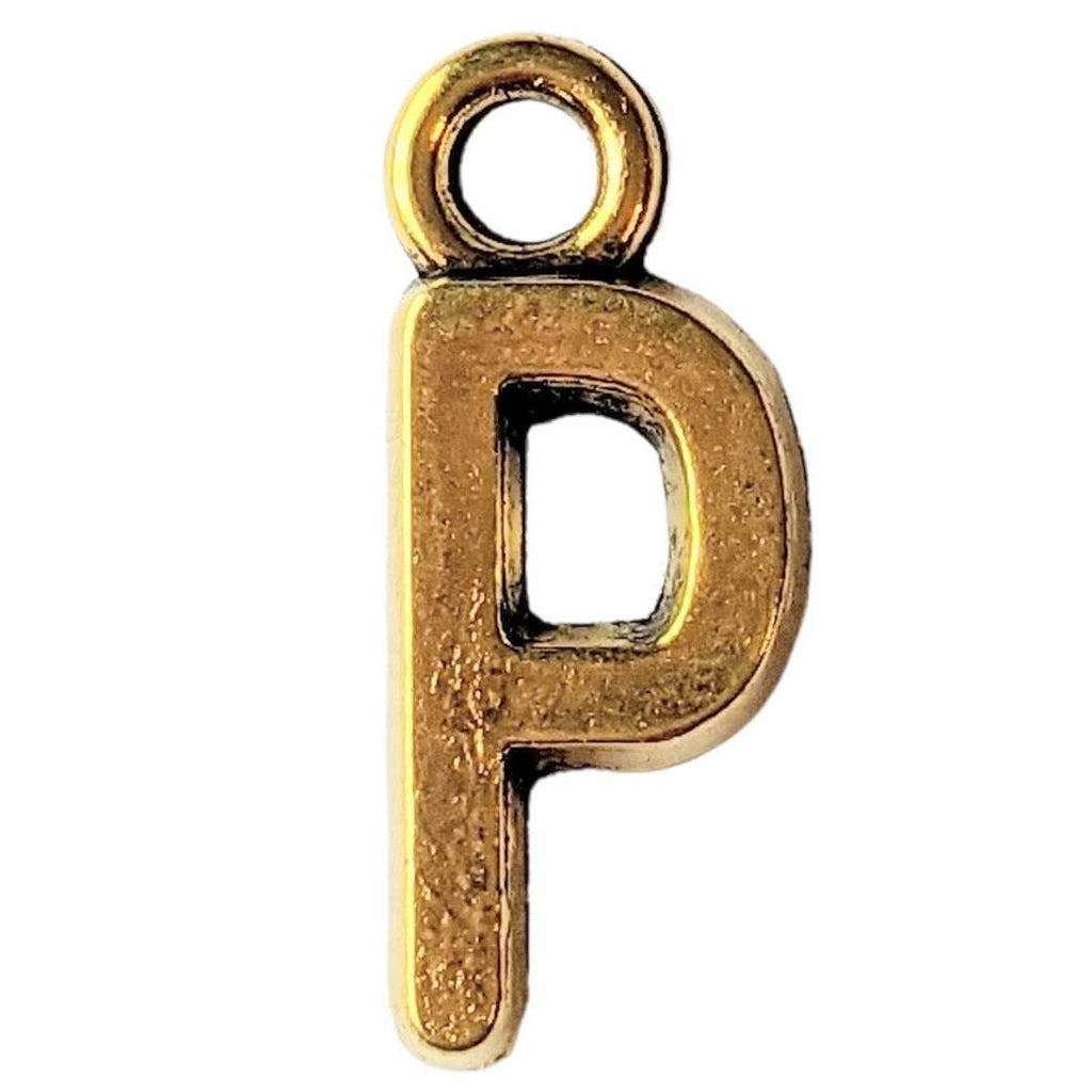 Gold Initial Charm - Letter P