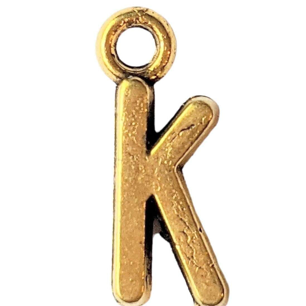 Gold Initial Charm - Letter K