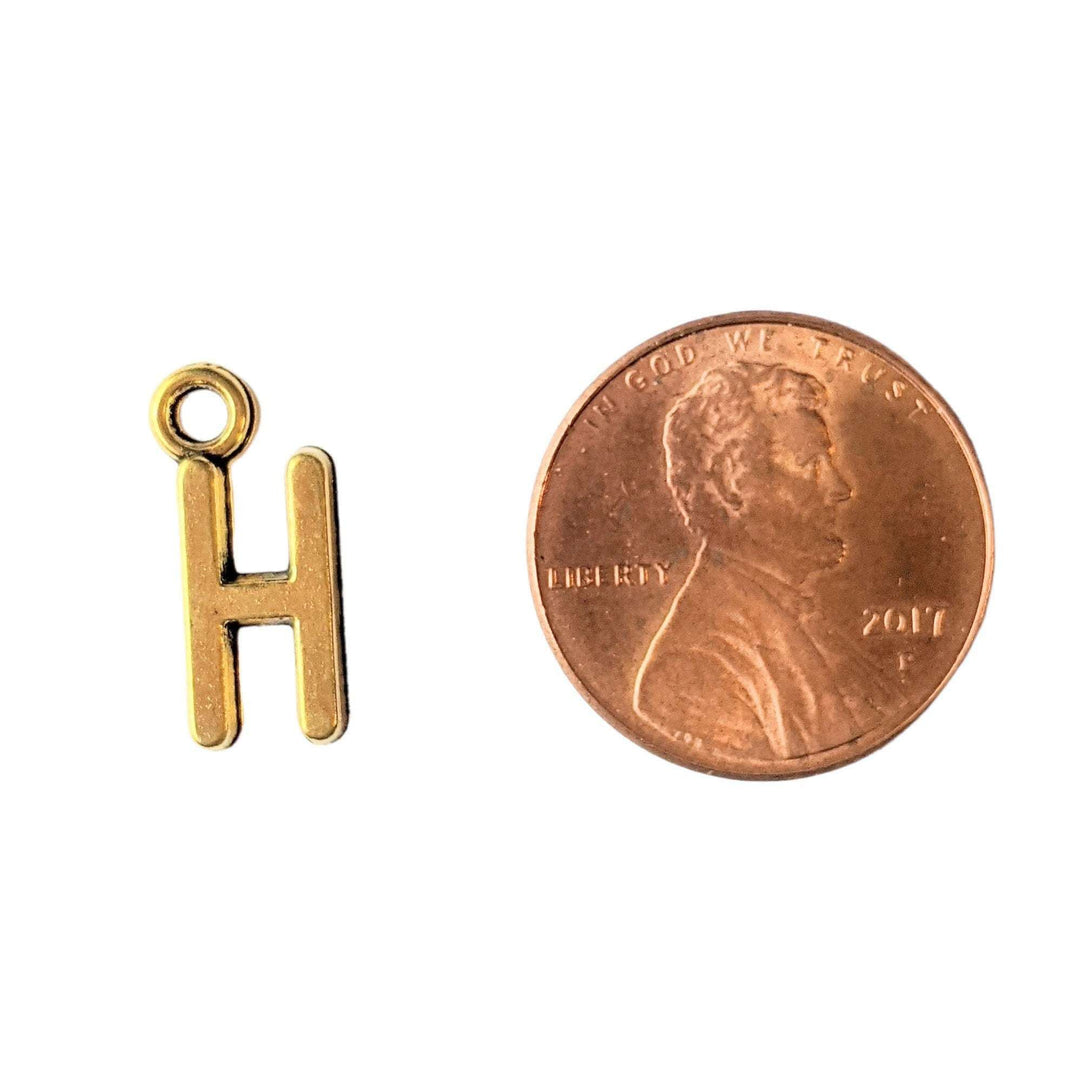 Gold Initial Charm - Letter H