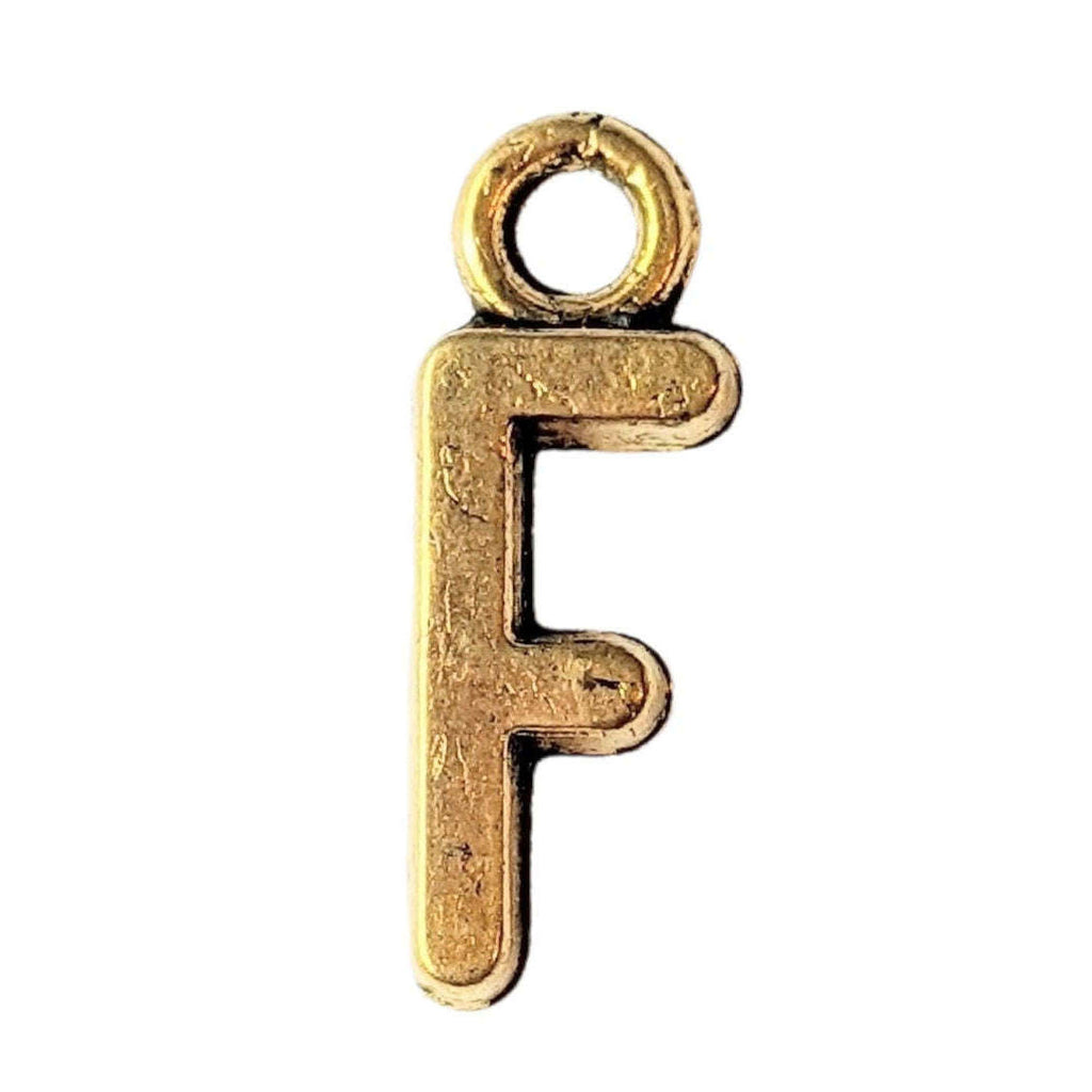 Gold Initial Charm - Letter F
