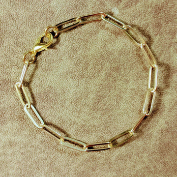 Gold Paperclip Chain Bracelet