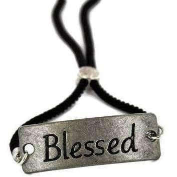 BLESSED Adjustable Inspirational Bolo Slider Bracelet