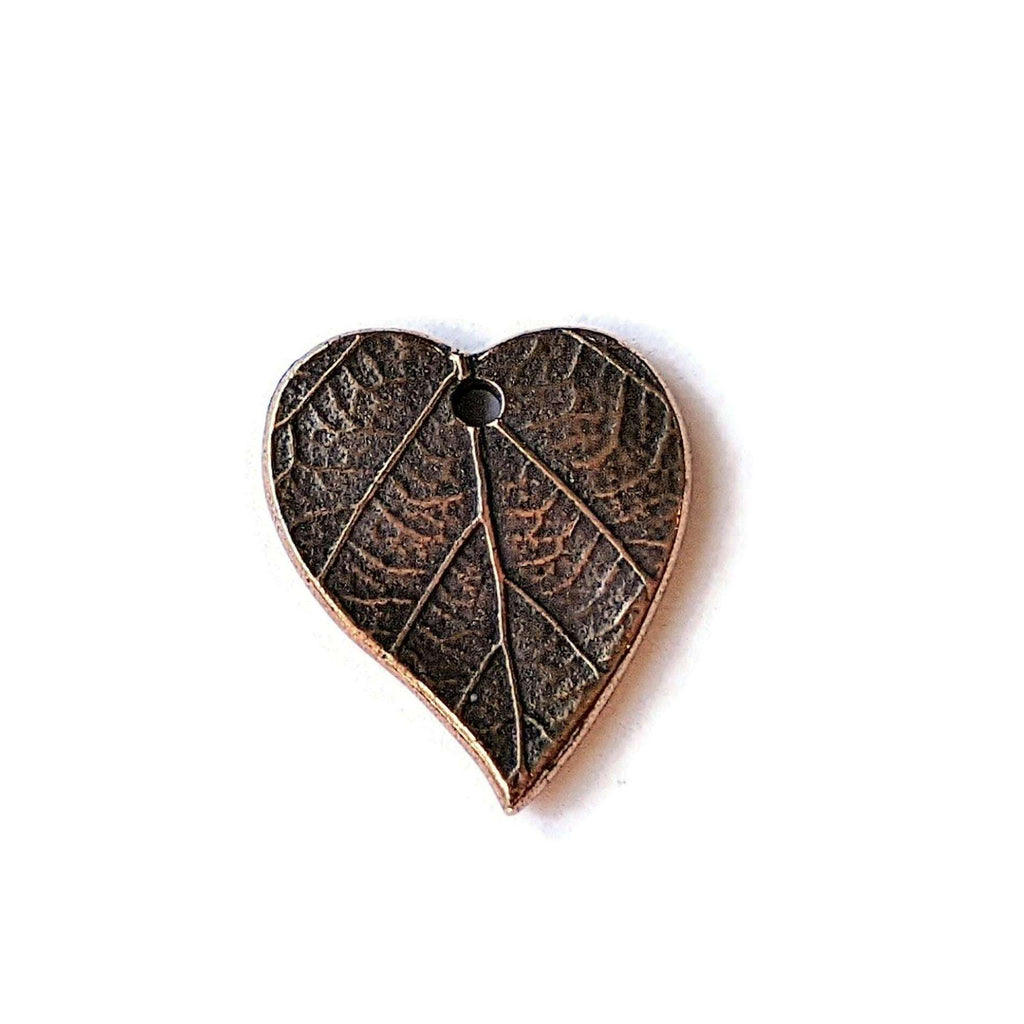Antique Copper TierraCast® Heart Leaf Charms