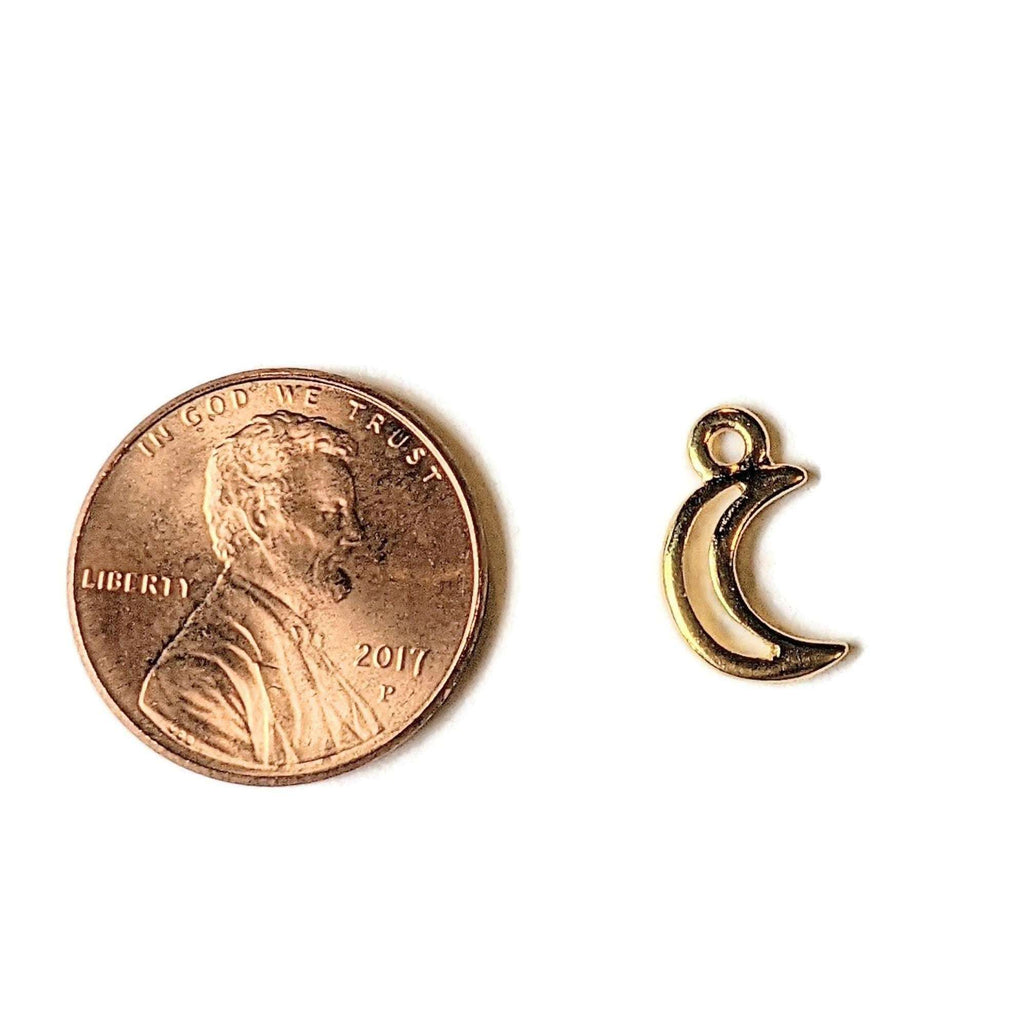 Gold Small TierraCast® Open Crescent Moon Charm