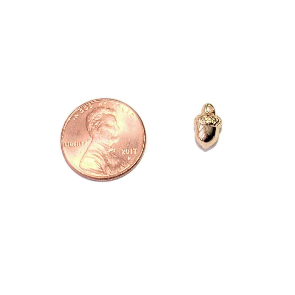 Gold Tiny Acorn Charm