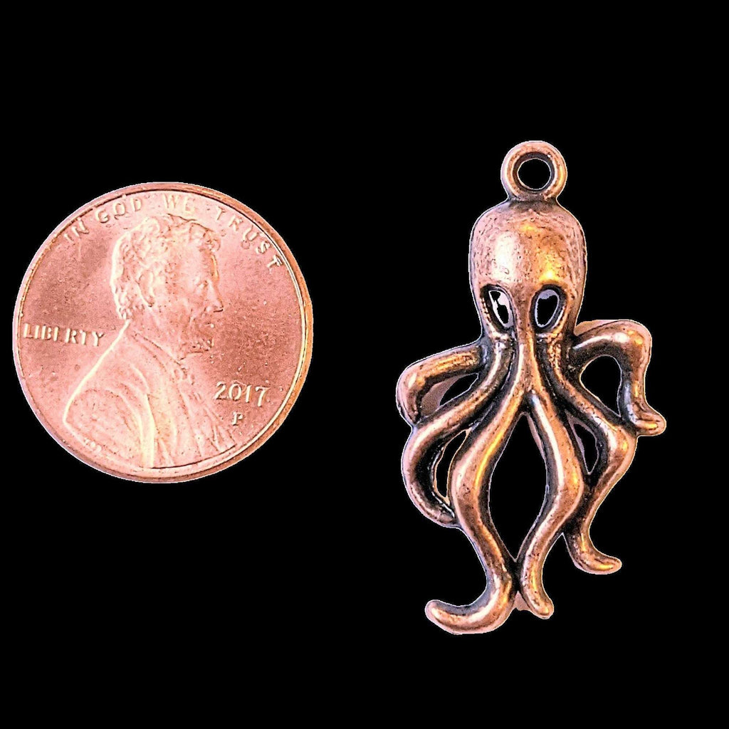 Antique Copper Octopus Pendant