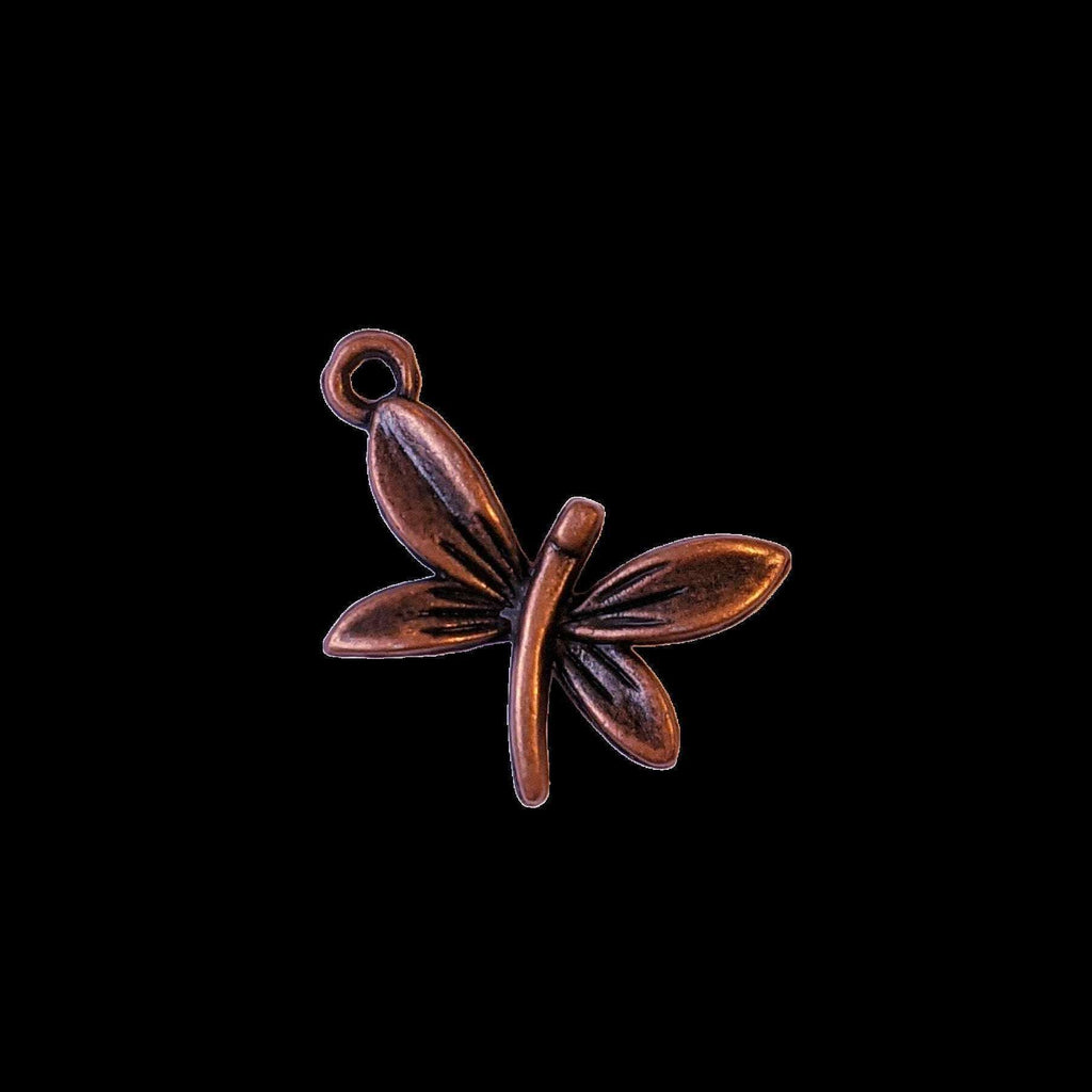 Antique Copper Dragonfly Charm