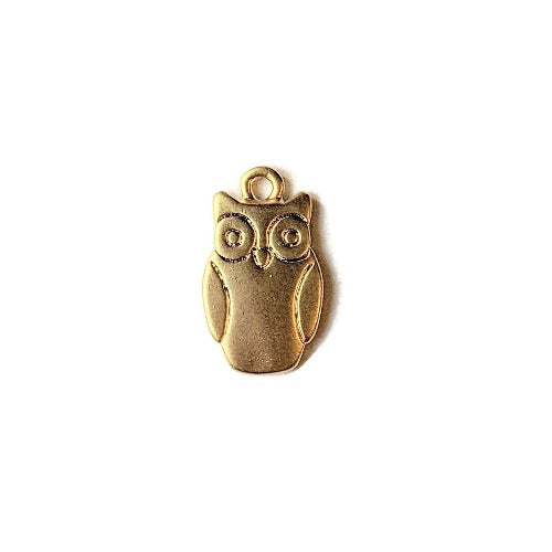 14K Matte Owl Charm Pendant