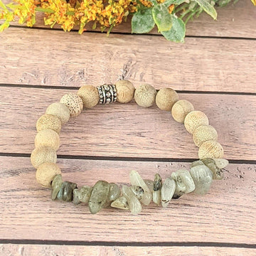Natural Light Labradorite Gemstone Chip Diffuser Bracelet- Transformation Bracelet