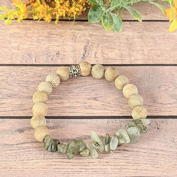 Natural Light Labradorite Gemstone Chip Diffuser Bracelet- Transformation Bracelet