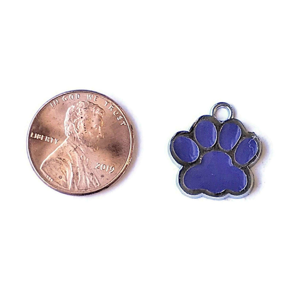 Purple Enamel Dog/Cat Paw Print Charm