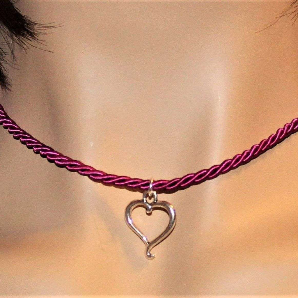 Heart Choker Necklace, 16 inch
