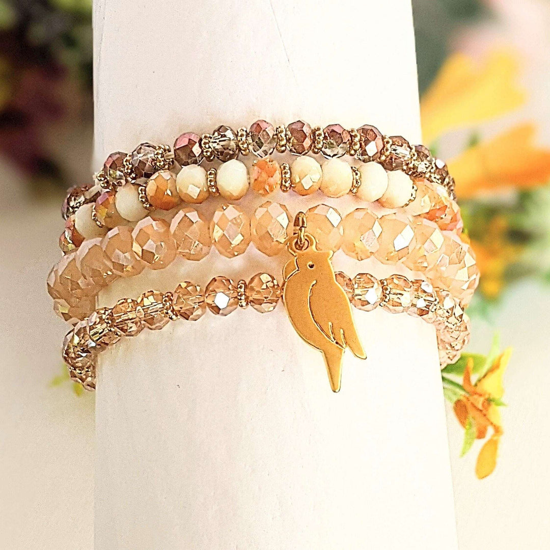 Parrot Champagne Stretch Bracelet Stack