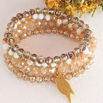 Parrot Champagne Stretch Bracelet Stack