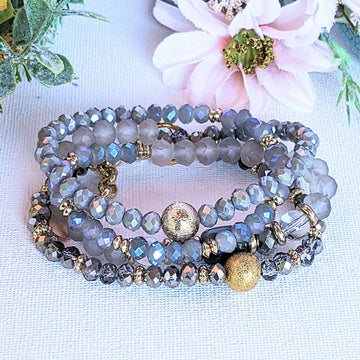 Regal Gray Crystal Endless wrap bracelet