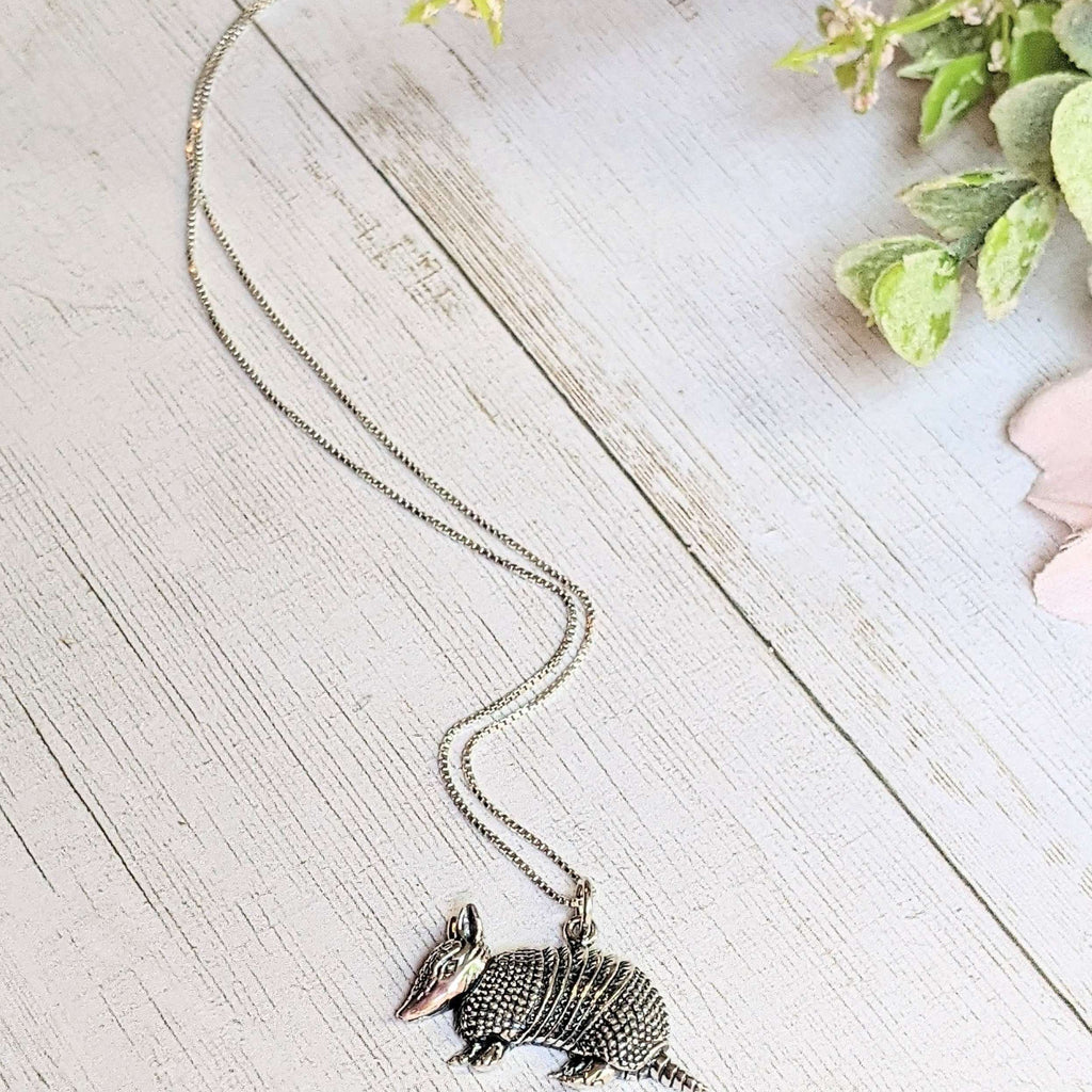 Armadillo Pendant charm necklace, 22 inch