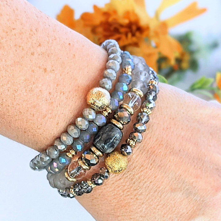 Regal Gray Crystal Endless wrap bracelet