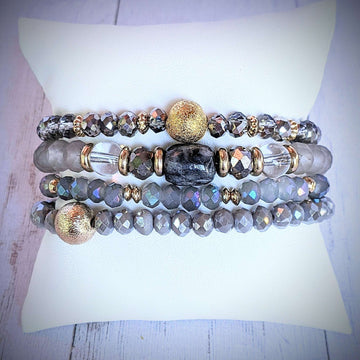 Regal Gray Crystal Endless wrap bracelet