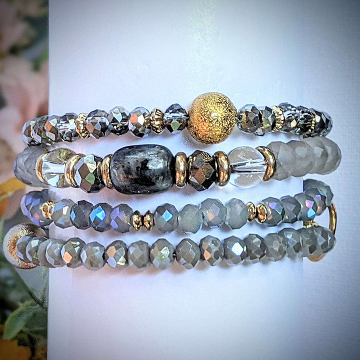 Regal Gray Crystal Endless wrap bracelet