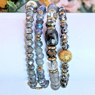 Regal Gray Crystal Endless wrap bracelet